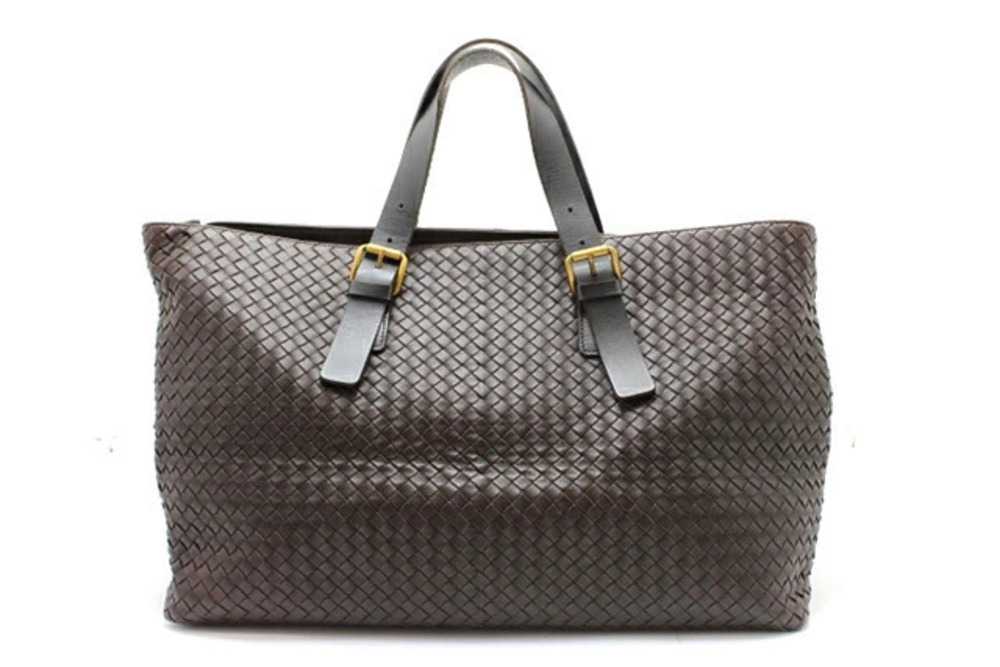BOTTEGA VENETA Intrecciato Tote Bag Leather Dark Brown
